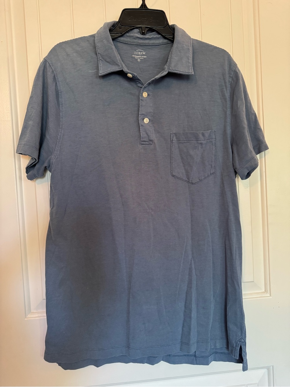 J. Crew Men's Faded Slate Blue Short-Sleeve Polo with Pocket